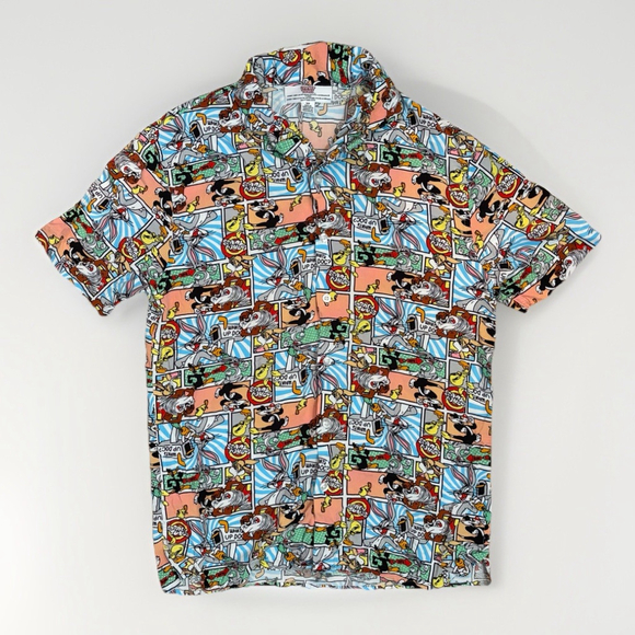 Warner Bros. Other - Looney Tunes “What’s Up Doc?” Comic Strip Button-Down Shirt - Men’s Size S